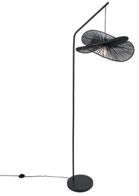 Candeeiro de pé Art Déco preto com abajur preto - Nest Art Deco