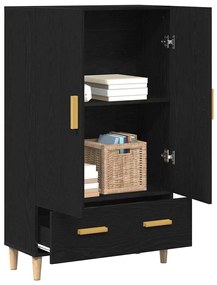 Highboard vidaXL em Carvalho Preto, 70x31x115 cm, Feito de Madeira Der
