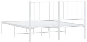 Estrutura de cama com cabeceira 135x190 cm metal branco
