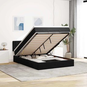 vidaXL Estrutura de cama otomana com colchão 140x200 cm veludo preto