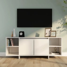 vidaXL Móvel de TV 130x35x50 cm contraplacado branco brilhante