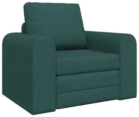 Sofá Cama de Chão 2-em-1 Verde Escuro 98x71x83 cm Tecido
