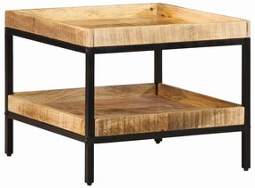 vidaXL Mesa de Apoio 55x55x45 cm Madeira Sólida de Mangueira Rústica