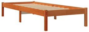 Cama sem colchão 90x200 cm pinho maciço castanho-mel