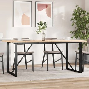 Mesa de jantar estrutura em O 180x90x75,5cm pinho/aço