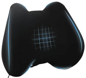 vidaXL Travesseiro para Costas Preto 40 x 32 x 13 cm Poliéster