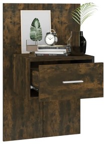 Mesa de cabeceira de montagem na parede cor carvalho fumado