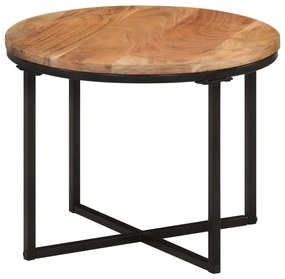 vidaXL Mesa de centro 45x45x35 cm madeira de acácia maciça e ferro