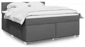 Cama com molas/colchão 180x200 cm tecido cinzento-escuro