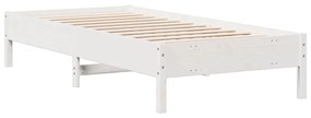 Cama com estante sem colchão 100x200 cm pinho maciço branco