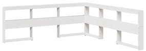 Cama com estante sem colchão 180x200 cm pinho maciço branco