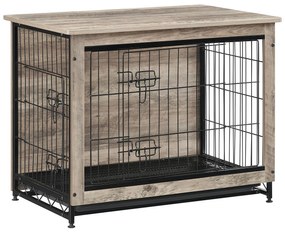 Gaiola resistente para cães com tabuleiro amovível até 20 kg 82,5 x 56 x 64 cm Cinzento