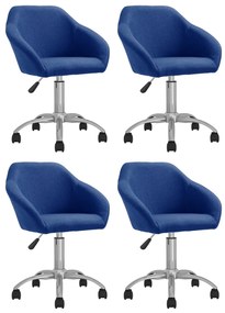 vidaXL Cadeiras de jantar giratórias 4 pcs tecido azul