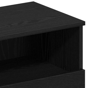 Criado-mudo vidaXL Preto Carvalho 40x35x65 cm Feito de Madeira Derivad