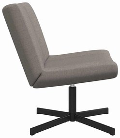 Cadeira de Acento Taupe Tecido, Base de Metal Padrão Ergonómica