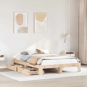 Cama sem colchão 140x200 cm madeira de pinho maciça