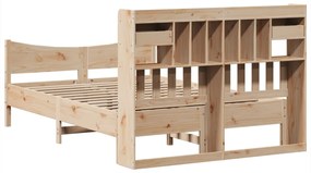 Cama sem colchão 140x190 cm madeira de pinho maciça