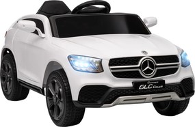 Carro elétrico para crianças 12 V, comando à distância de 2,4 GHz, 3 velocidades, arranque gradual, 105 x 68 x 50 cm, branco
