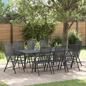 vidaXL Conjunto de Jantar para Jardim 9 pcs Aço