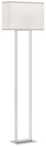 Candeeiro de Pé Moderno com Ecrã de Tecido Luz Noturna Interruptor de Pé e Base Metálica 45x15x150 cm Branco