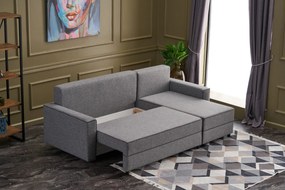 Sofá-Cama de Canto Ece – Cinzento – 242x88x90 cm