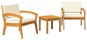 Conjunto de Bistro de 3 Peças da com Almofadas - Feito de Madeira de A