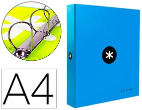 Pasta Antartik Din A4 Forrada 4 Argolas 40 mm Mistos Forrada Cor Azul