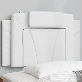 vidaXL Almofadão de cabeceira 80 cm couro artificial branco