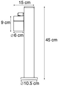 Candeeiro exterior preto IP44 ajustável de 45 cm - Solo Moderno