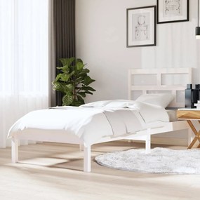 3101179 vidaXL Estrutura cama pequena solteiro 75x190 cm madeira maciço branco