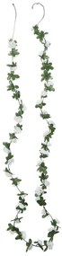 Grinaldas de flores de Natal 6 pcs 250 cm branco