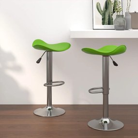 vidaXL Bancos de bar 2 pcs aço cromado e couro artificial verde