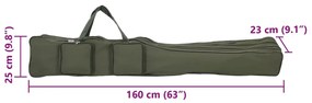 Saco para cana de pesca 160 cm tecido oxford verde-escuro