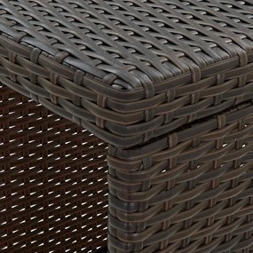 5 pcs conjunto de bar p/ jardim com almofadões vime PE castanho