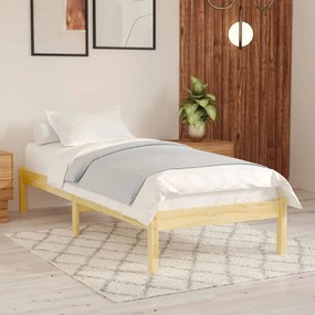 Estrutura de cama 100x200 cm madeira pinho maciço