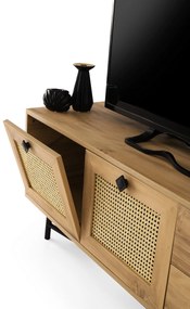 Móvel TV Hapsiyas – Carvalho Preto – 140 cm x 60 cm x 40 cm