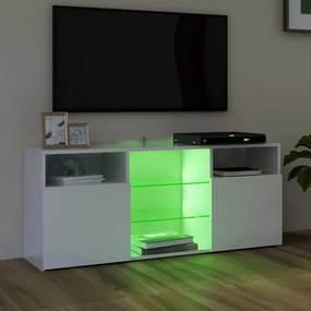 Móvel de TV Maze com Luzes LED de 120cm - Branco Brilhante - Design Mo