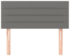 Cabeceira de cama tecido 80x5x78/88 cm cinzento-escuro