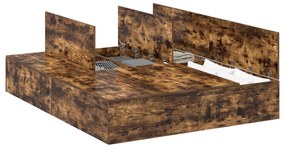 Cama de Armazenamento vidaXL Carvalho Fumado 150x200 cm