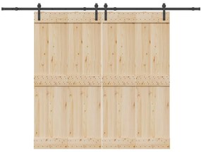 Kit de ferragens para porta deslizante 305 cm aço preto