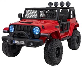 Jipe elétrico para Crianças OFF-ROAD 3.0 12V 4x4 Rodas Espuma EVA, Assento couro ecológico Vermelho