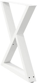 Pés para mesa de jantar 2 peças, branco, 80x(72-73,3) cm, aço