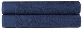 vidaXL Conj. toalhas banho 2 pcs algodão 450 g 70x140 cm azul-marinho