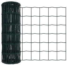 Cerca Euro com 7 postes 0,8x10 m em aço galvanizado verde