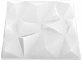 Painéis de parede 3D 12 pcs 50x50 cm 3 m² branco diamante