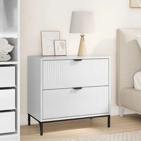 vidaXL Mesa-de-cabeceira com gaveta Branco brilhante 63.5 x 36 x 61 cm