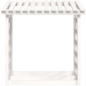 Suporte para lenha 108x64,5x110 cm pinho maciço branco