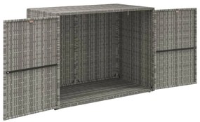 Armário de arrumação p/ jardim 100x55,5x80 cm vime PE cinzento