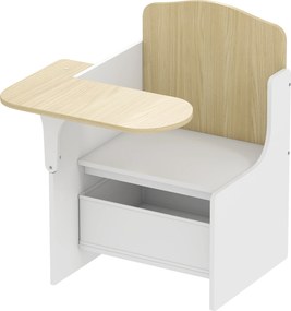 AIYAPLAY Mesa e cadeira para crianças com cesto de arrumação, conjunto de mesa de atividades 2-en-1 para desenho leitura e brincadeiras, branco | Aosom Portugal