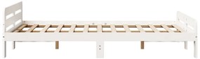Cama sem colchão 120x190 cm madeira de pinho maciça branco